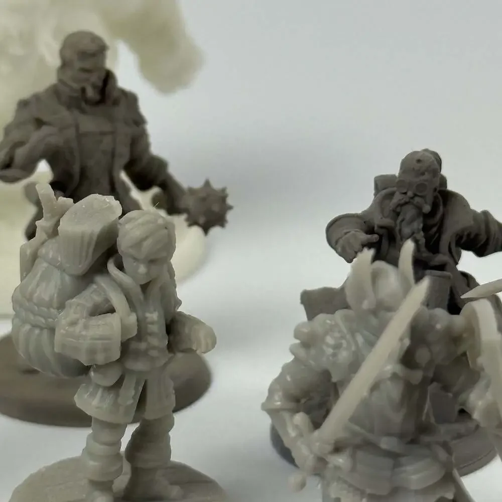 Lot of 3D Printed Fantasy RPG Tabletop Miniatures and Bases Unpainted